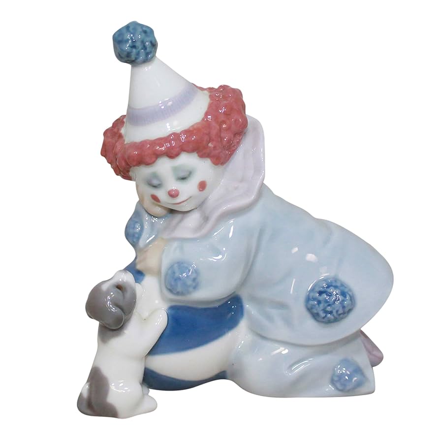【美品】LLADRO リヤドロ　5278 子犬とボールを持つピエロ　仔犬　ピエロ Amazon.com: Lladro Figurine: 5278 Pierrot w/Puppy & Ball